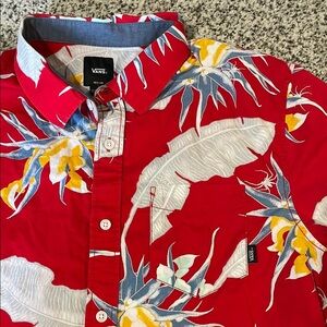 Vans Men's Red Floral Shirt